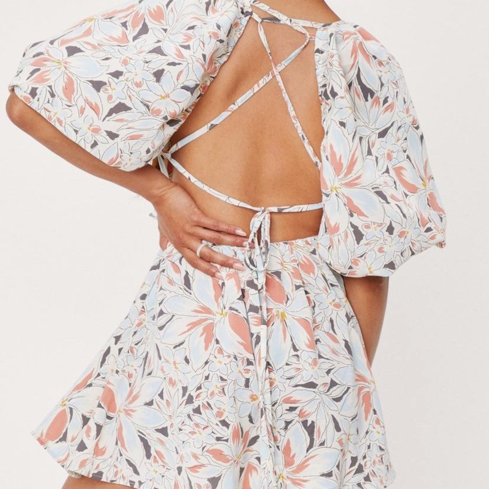 Nasty gal mini dress puff sleeves